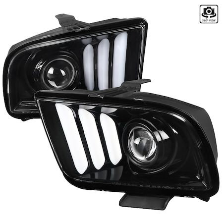 Spec-D Tuning Ford Mustang Projector Headlights 05-09 LHP-MST05BK-G2-TM